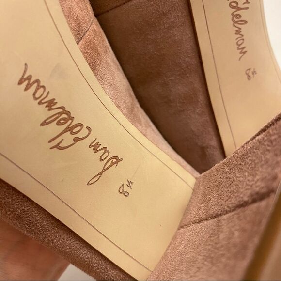 Sam Edelman Stillson Pump shoe blush pink Suede round toe block heel 8.5 New - Picture 6 of 13